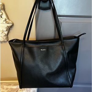 Tumi Leather and Coated Canvas Black Work and Travel Tote